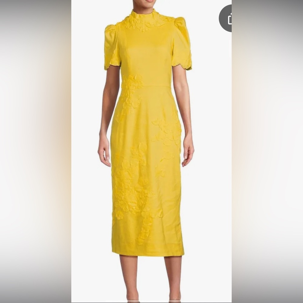 ANTONIO MELANI Yellow A-line Midi Dress